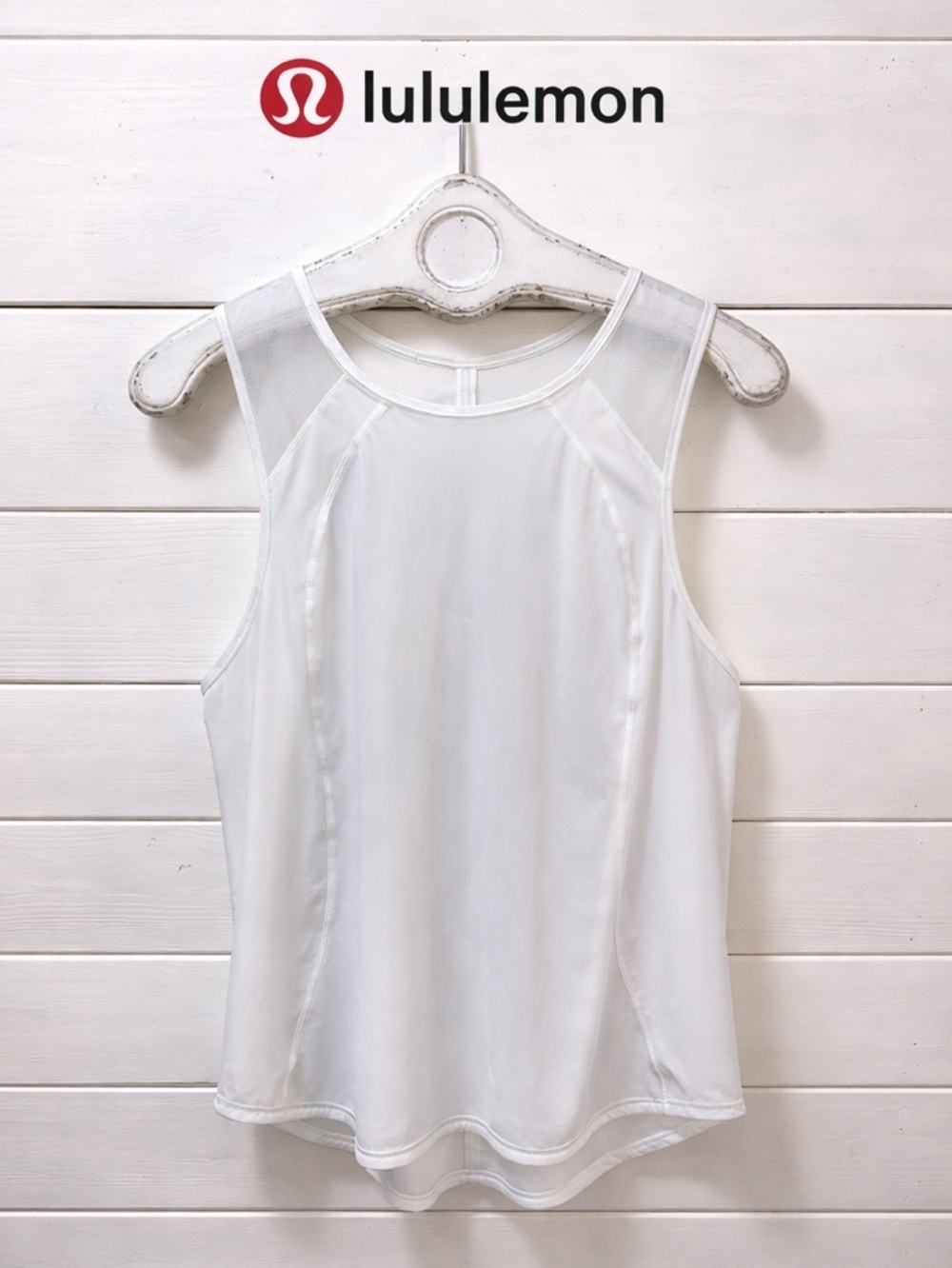 ❣️LULULEMON White Mesh-Back Tank Top – Size 10 (estimated)